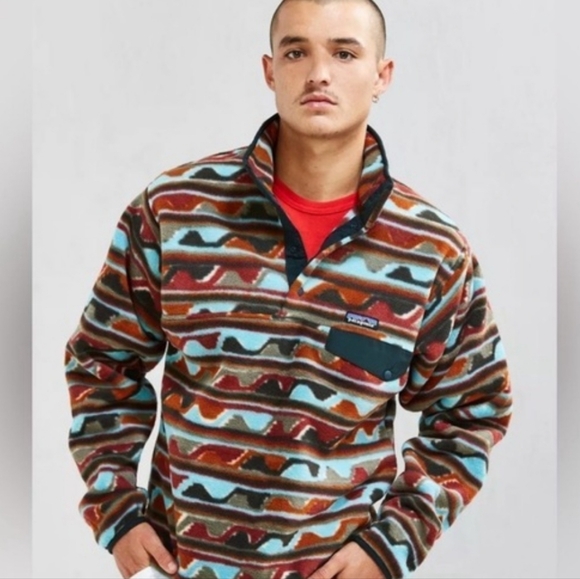 Patagonia Jackets & Blazers - ~~Patagonia Synchilla 1/4 Snap-T Fleece Pullover – Striped Waves – Size Small~~
